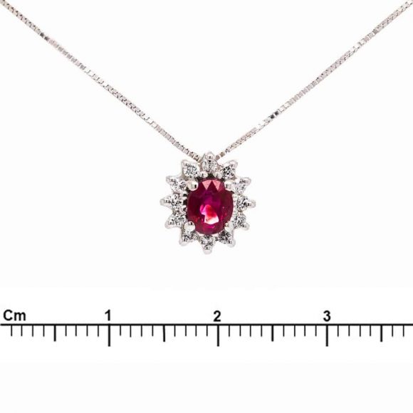 girocollo rubino e diamanti in oro bianco - immagine 2