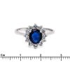 anello zaffiro e diamanti pavè in oro bianco - immagine 2