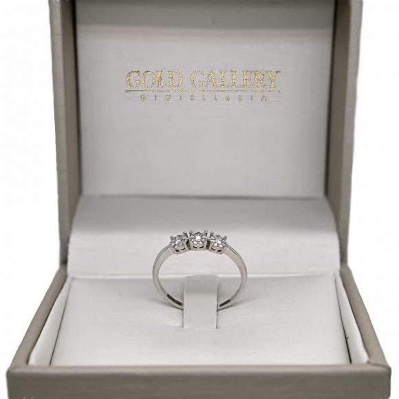 anello diamanti pavè in oro bianco - immagine 3
