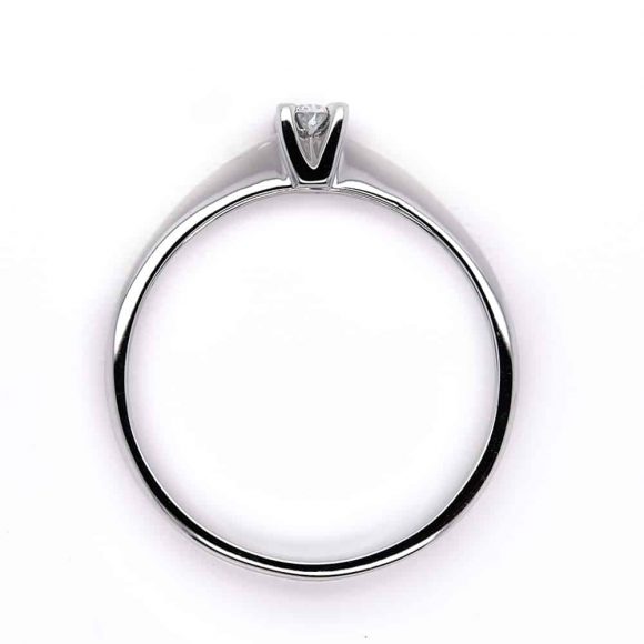 anello diamante solitario in oro bianco - immagine 2