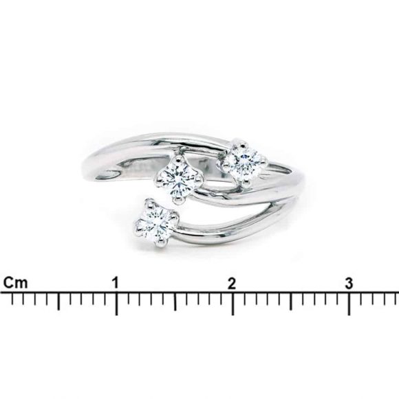 anello diamanti trilogy in oro bianco - immagine 3
