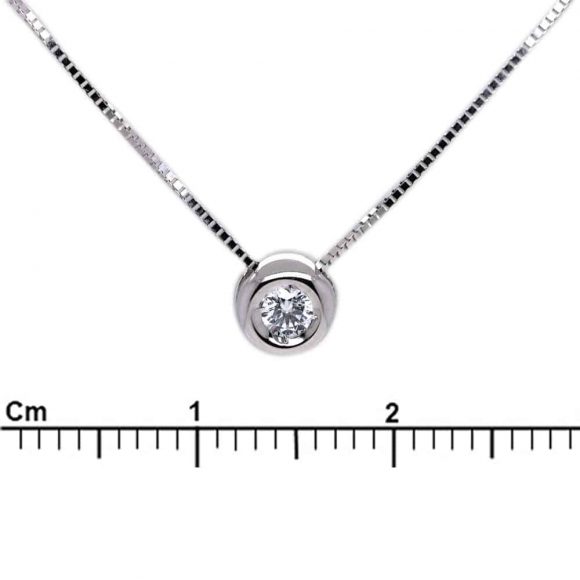 girocollo diamante punto luce in oro bianco - immagine 3