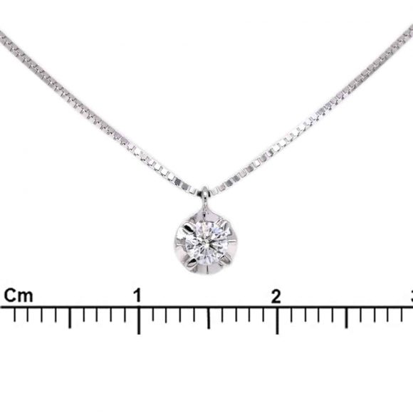girocollo diamante punto luce in oro bianco - immagine 3