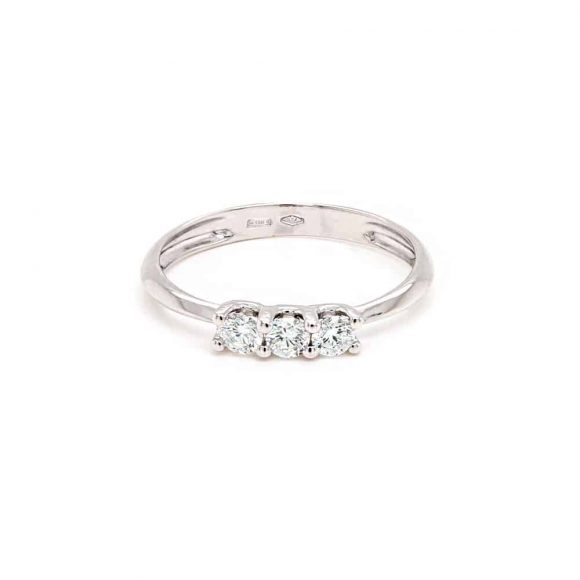anello diamanti trilogy in oro bianco