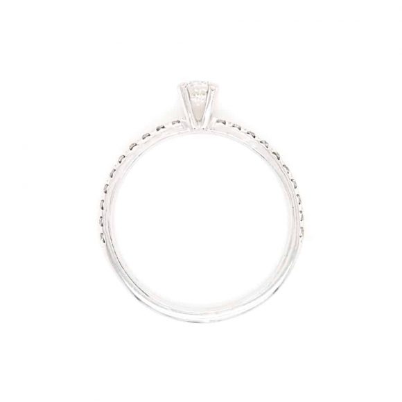 anello diamanti pavè in oro bianco - immagine 2