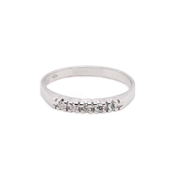 anello diamanti riviera in oro bianco