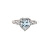 anello cuore acquamarina e diamanti in oro bianco
