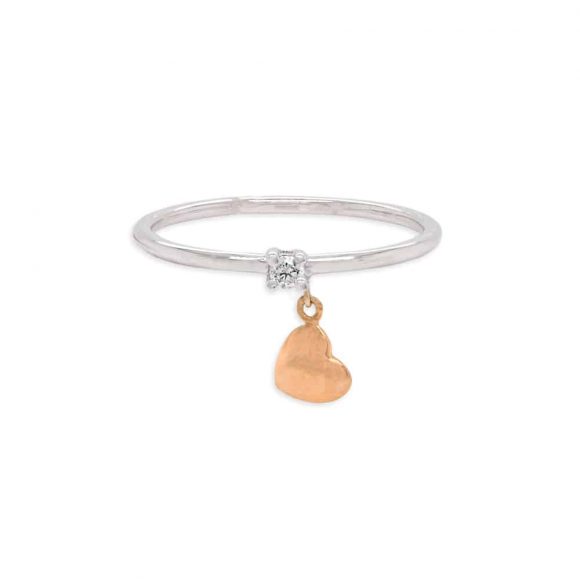 anello solitario donna gioielli Grace T. Cuore D'Oro