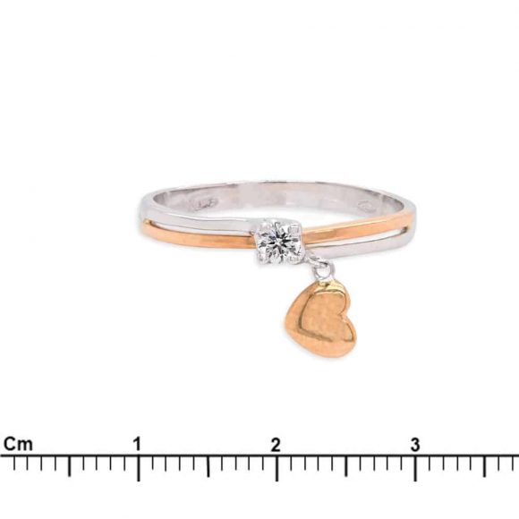 anello solitario donna gioielli Grace T. Cuore D'Oro - immagine 3