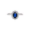 anello pavè zaffiro e diamanti in oro bianco