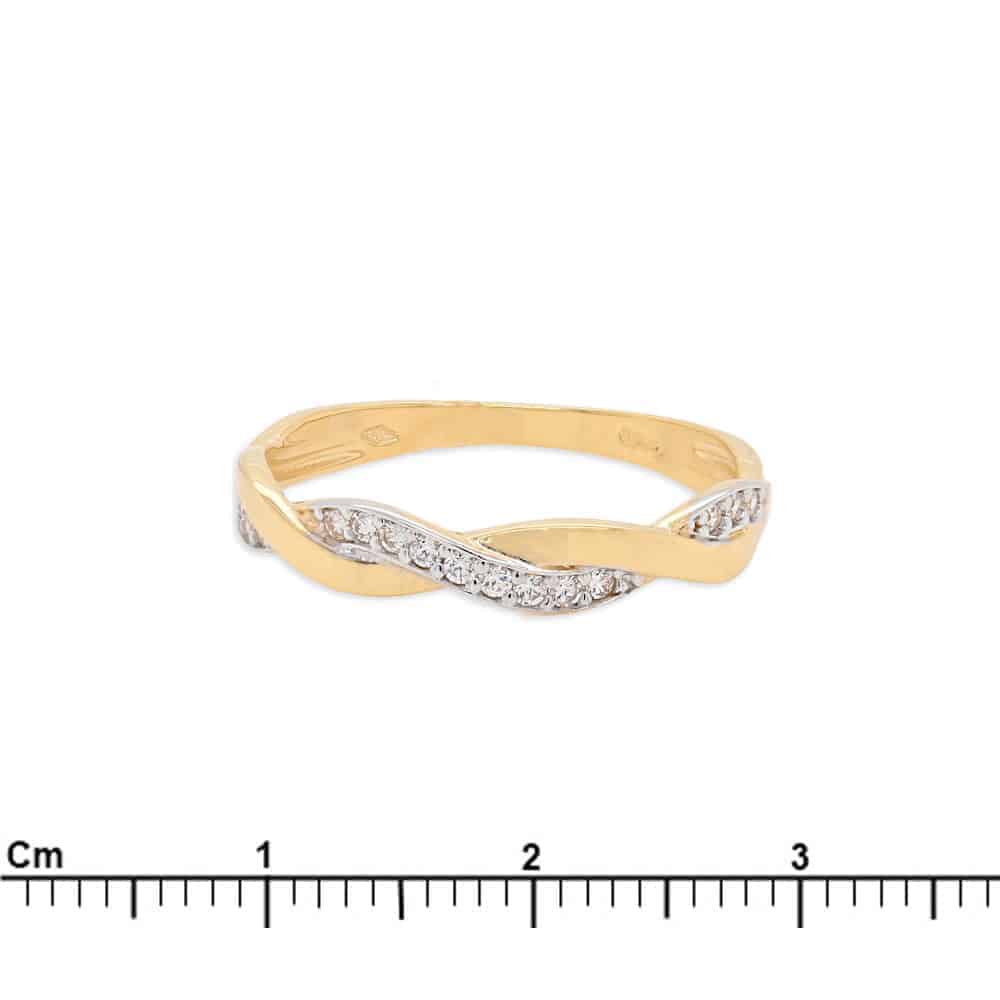 anello intrecciato pave in oro giallo Gold Gallery