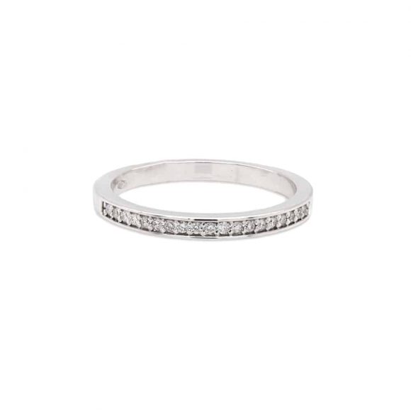 anello diamanti pavè in oro bianco