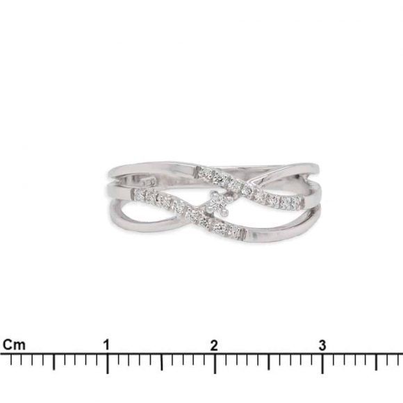 anello diamanti pavè in oro bianco - immagine 3