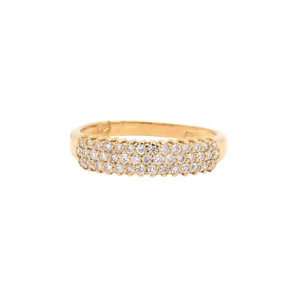 anello diamanti pavè in oro giallo