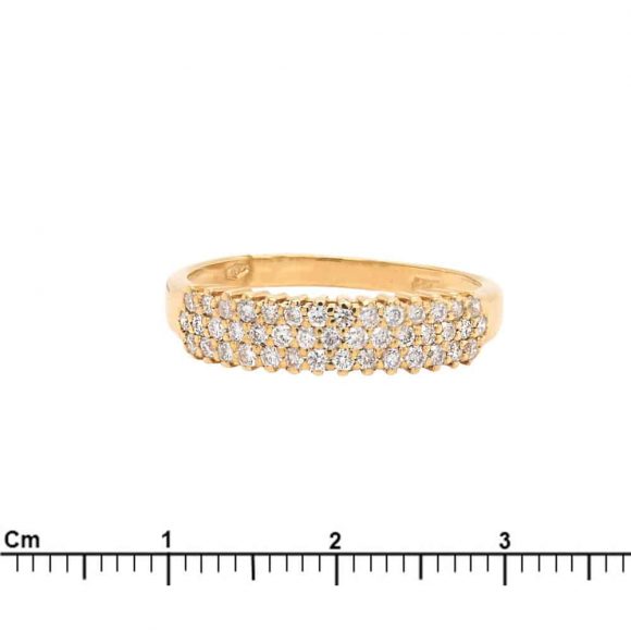 anello diamanti pavè in oro giallo - immagine 3
