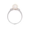 anello perla e diamanti in oro bianco - immagine 2