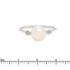 anello perla e diamanti in oro bianco - immagine 3