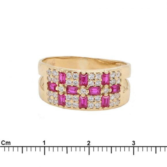 anello pavè in oro giallo - immagine 2