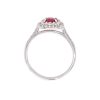 anello pavè rubino e diamanti in oro bianco - immagine 2