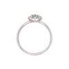 anello pavè smeraldo e diamanti in oro bianco - immagine 2