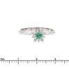 anello pavè smeraldo e diamanti in oro bianco - immagine 3