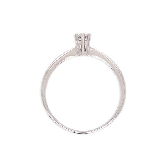 anello diamante solitario in oro bianco - immagine 2