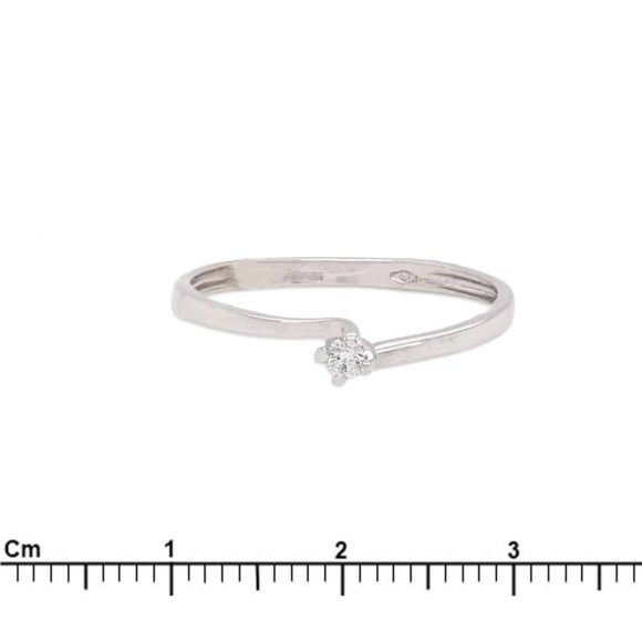 anello diamante solitario in oro bianco - immagine 3