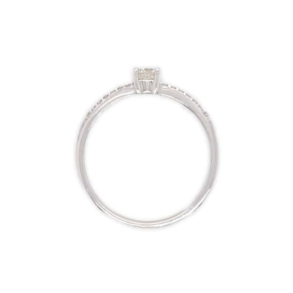 anello diamanti pavè in oro bianco - immagine 2