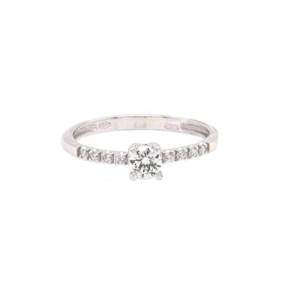 anello diamanti pavè in oro bianco