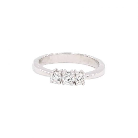 anello diamanti trilogy in oro bianco