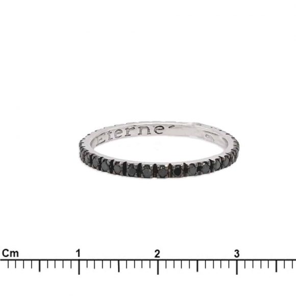 anello diamanti neri riviera in oro bianco - immagine 3