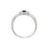 anello pavè zaffiro e diamanti in oro bianco - immagine 2