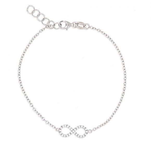 bracciale donna in oro bianco simbolo infinito