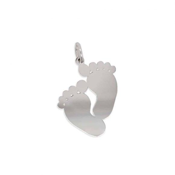 ciondolo piedini unisex in oro bianco