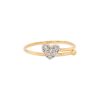 anello regolabile con cuore pavè bimba in oro giallo