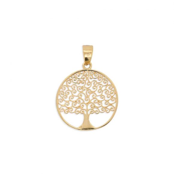 ciondolo albero della vita unisex in oro giallo
