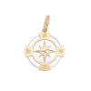 ciondolo rosa dei venti unisex in oro giallo