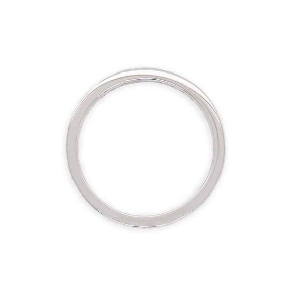 anello veretta zirconi in oro bianco - immagine 2