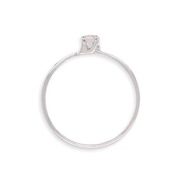 anello in oro bianco e zircone - immagine 2