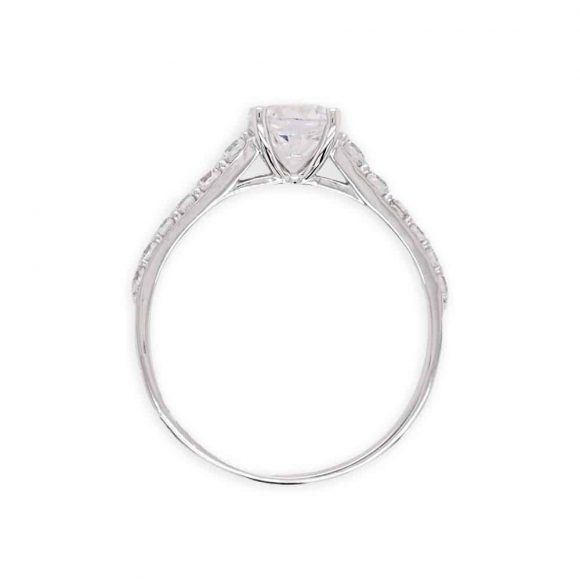 anello in oro bianco e pavè di zirconi - immagine 2