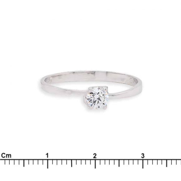 anello in oro bianco e zircone - immagine 3