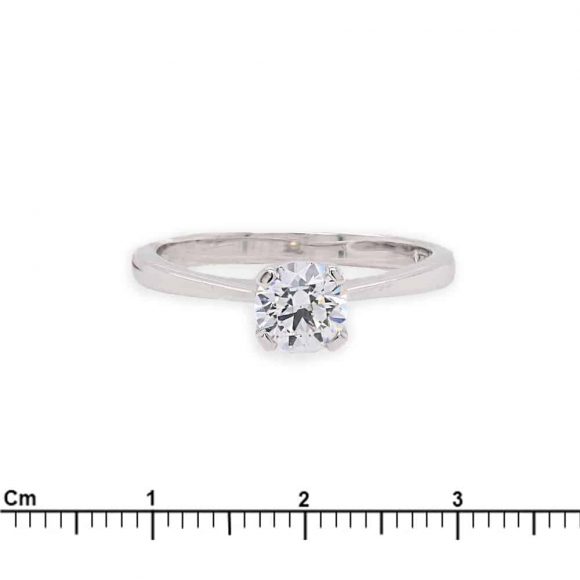 anello in oro bianco e zircone - immagine 3