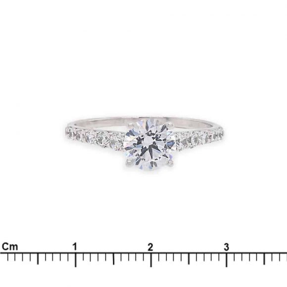 anello in oro bianco e pavè di zirconi - immagine 3