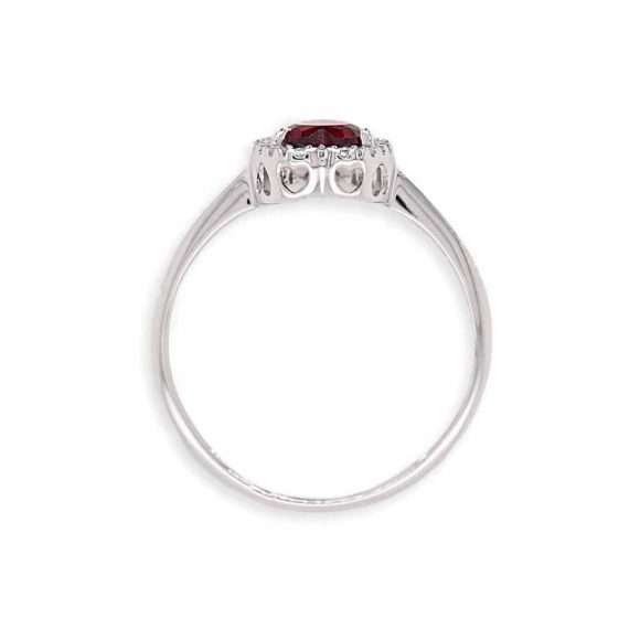 anello cuore in oro bianco e pavè zirconi - immagine 2