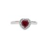 anello cuore in oro bianco e pavè zirconi