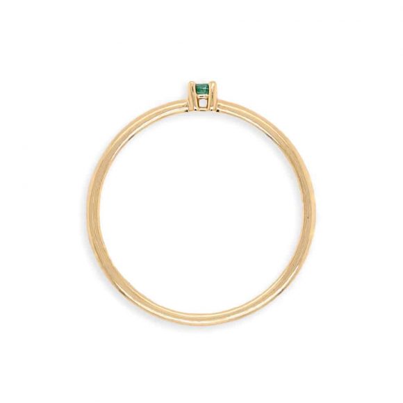 anello smeraldo in oro giallo - immagine 2