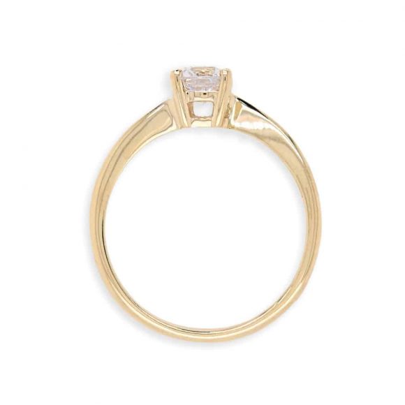 anello donna in oro giallo e zircone - immagine 2