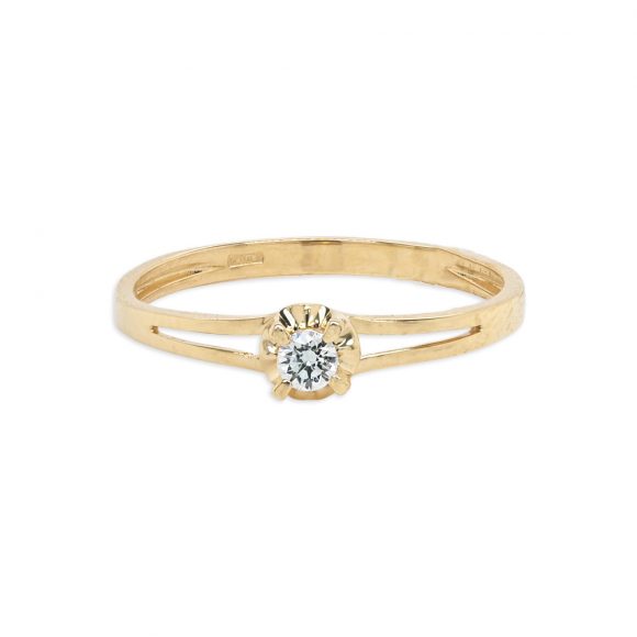 anello diamante solitario in oro giallo