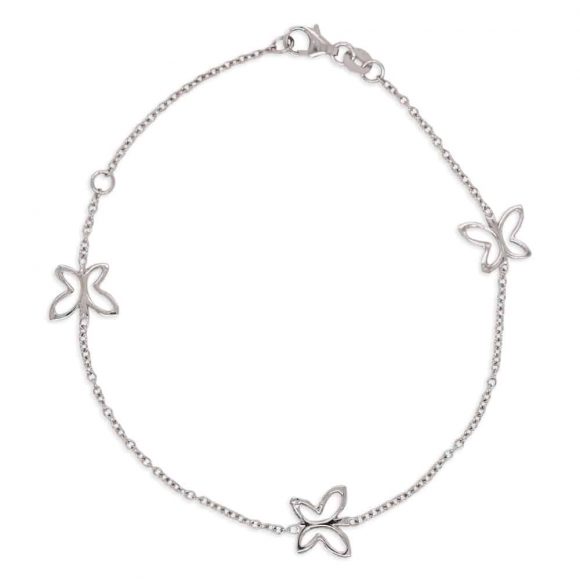 bracciale donna farfalle in oro bianco