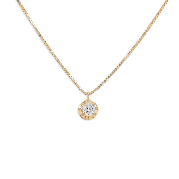 girocollo diamante punto luce in oro giallo